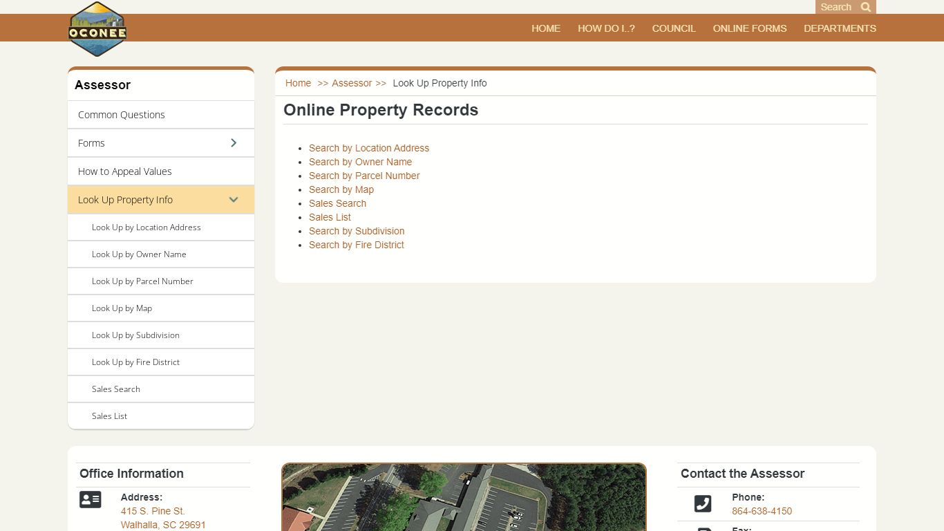 Look Up Property Info - Oconee County, SC